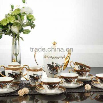 Figure painting luxury bone porcelain tea set