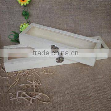 Natural Wholesale Unfinished Wooden Long Stem Rose Box With Clear Lid photo-2