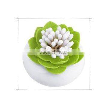 household plastic color eco-friendly lotus toothpick /cotton bud holder