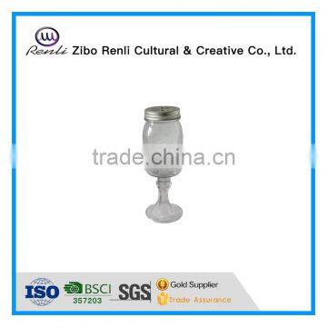 Pedestral Round Glass Mason Jar and Metal Lid for Candle Making
