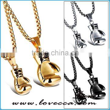 Black/Steel/Gold Color Fashion Mini Boxing Glove Necklace Boxing Jewelry Stainless Steel Necklace photo-4
