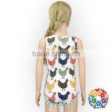 Hot Selling Infant Sleeveless Chicken Bodysuit Sunsuit Flower Patriotic Baby Clothing Children Romper photo-3