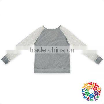 2017 New Model Shirts Long Sleeve Lace Raglan Designs Women Shirts Tops photo-2