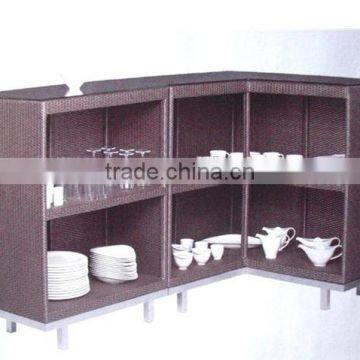 Rattan corner cabinet