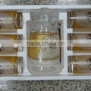 JK035 7pcs Glass Drinking Set With Deco photo-3