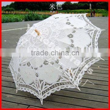 Handmade Ivory Battenburg Lace Parasols photo-5