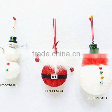 New Design Cute Foam Snowman Christmas Tree Ornaments Sets