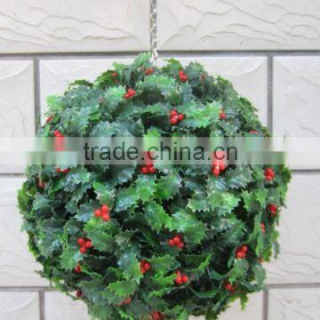 30CM Plastic Artificial Grass Ball Christmas Holly Ball