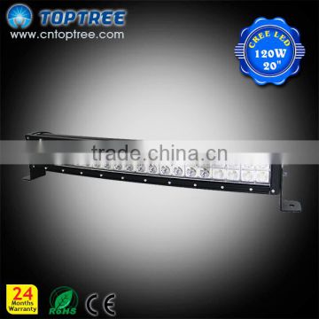 Curved 20 inch led light bar 120w 10-30v car roof light bar for jeep offroad truck