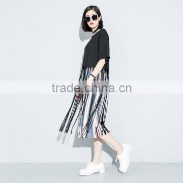 Guangzhou Clothing OEM o Neck Half Sleeves Black Long Tassels Tshirt photo-2