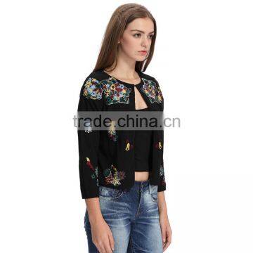 Latest Fashion Womens 2017 Jackets Custom Embroidery Designs photo-2