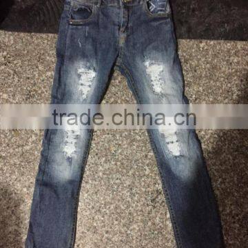 Closeout clothing girl's new model jeans manufacturers china