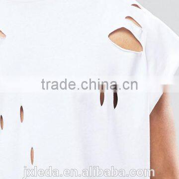 Customize Men Cheap 100% Cotton Super Oversized Jersey T-shirt With Distressing and Curved Hem photo-6