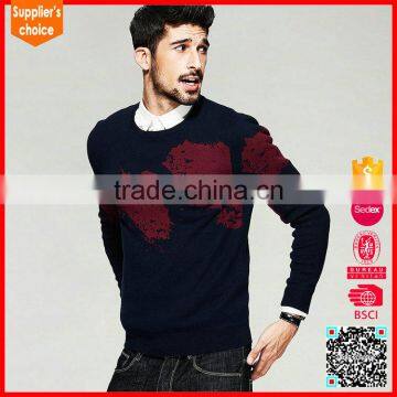 New fashion jacquard pattern knit sweater casual jacquard sweater custom