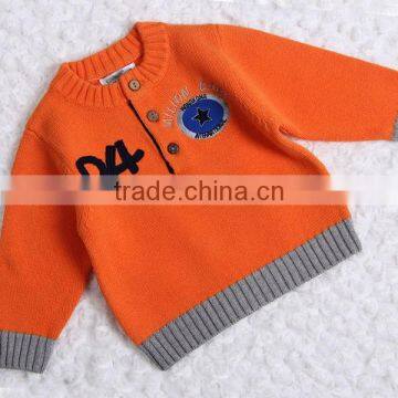 Round neck with buttons boys pullover sweater factory price