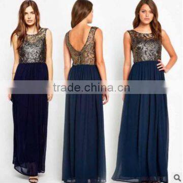 F20033A Women sexy dress sleeveless long backless dress women summer maxi dress