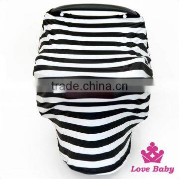 Classic Style Black And White Stripe Cotton Nursing Baby Car Cover Made In China photo-4