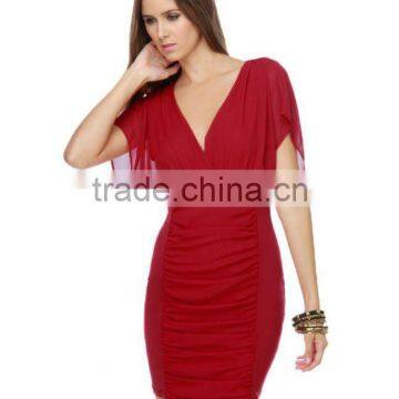 Chiffon Ruched Bodycon Dress FJ201212