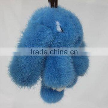 Myfur New Blue Real Copenhagen Mink Fur Rabbit Keychain Cheap Factory Price Car Accessory Keychain