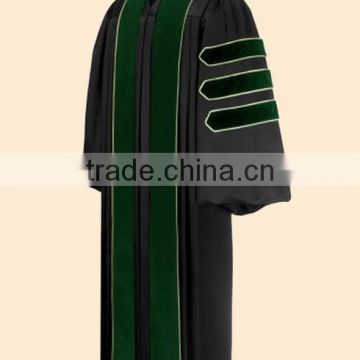 Academic Doctoral gown with green front pannel