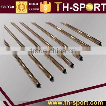 Stepless golf shaft golden colored steel shaft
