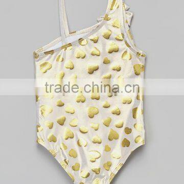 New Style Girl Swimsuit With Gold Heart One-Piece Swim Skirt Girl Beachwear Kids Clothing G-NP-TR905-325 photo-2