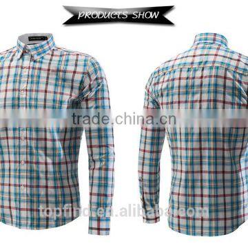 New Product 2016 European Fashion 100% Cotton Yarn Dyed Plaid Shirt Wholesale Men's Clothing photo-3