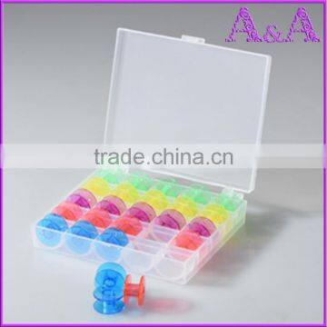 25pcs color plastic bobbins with box