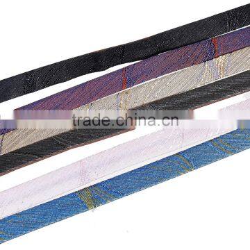 Blue&Yellow Strip Pattern Flat PU Leather Cord 10mm photo-2