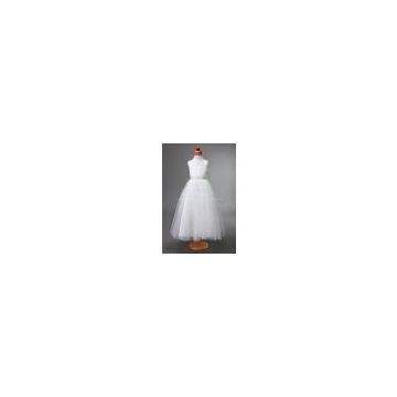 A-line Bateau Neck Sleeveless Beading Floor-length Flower girls-dresses