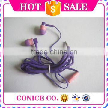 newest design powerful bass purple silicone wired earbuds earphone with mic