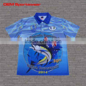 Sublimated wholesale fishing shirts