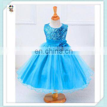 Cheap Princess Party Fancy Blue Sequin Girls Dresses HPC-3119