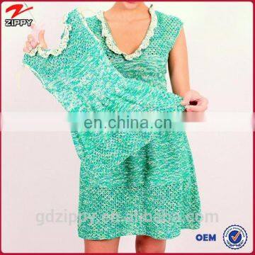 Lace V neck sweater design mother and child dress