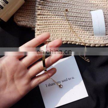 Retro Natural Stone Bracelet Double Layers Geometric Bracelet photo-6