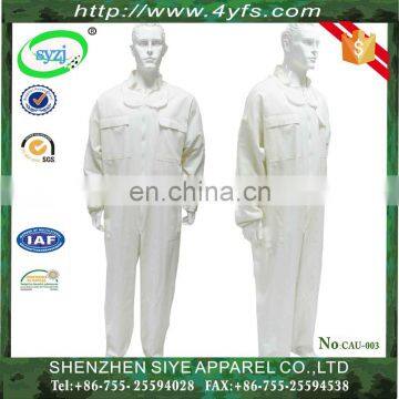 Wholesale Pure White 100% cotton Professional Safety Coverall Workwear/Working Uniform