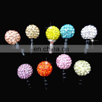 Wholesale diamond cell phone anti dust plug charm for iPhone earphone MCD-0017