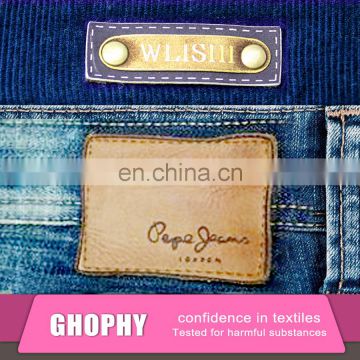 Faux Jeans PU Leather Labels Custom Embossed for jeans, Jeans Labels