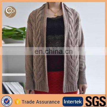 Women cable cashmere cardigan cashmere sweater