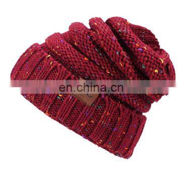 Wholesale Amazon hot style CC Knit Beanie Custom your own Tags/labels mixtz Beanie Hat