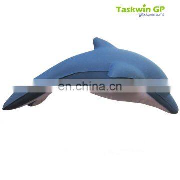 Gray and white High quality stress ball toy , Dolphins shape animal stress relieve ball in PU