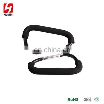Large Aluminum Alloy D Shape Carabiner with Rubber Sleeve, Key Chain ,snap Hook