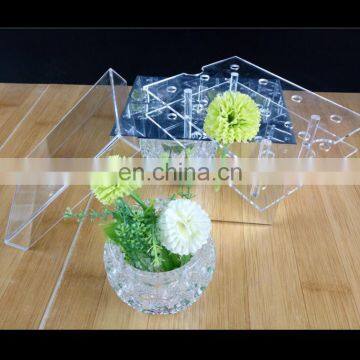 manufactire in custom Clear And Silver Mirror Acrylic Rose Flower Box with Cover Romantic Flower Fresh-keeping Box