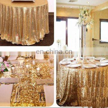 Black Shiny Sequin Round Table Cloth Rectangular Table Cloth for Wedding Decoration photo-4