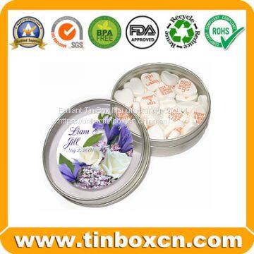 Round Metal Candy Tin Box for Sweets Sugars Confectionary Storage photo-2