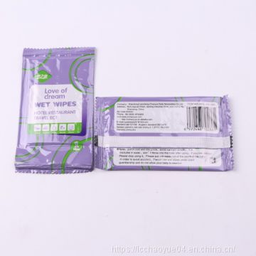 Individual Package Travel Hotel Restaurant wet wipes