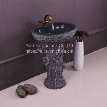 G654 Granite Pedestal Sinks,Grey Granite Wash Basins, Nature Stone Bathroom Sinks