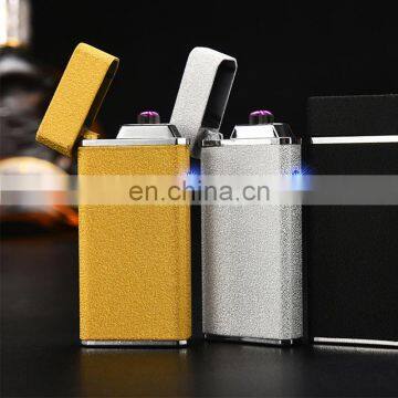 Hot-selling creative metal USB lighter double arc pulse rechargeable lighters