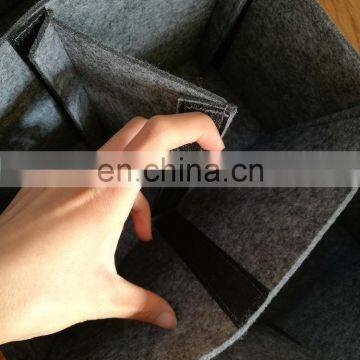 High Quality Baby Nursery Storage Bin Felt Diaper Caddy Organizer With Leather Handles photo-6