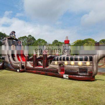 Black Pearl Water Slides Backyard Commercial Inflatable Pirate Ship Slip and Slide